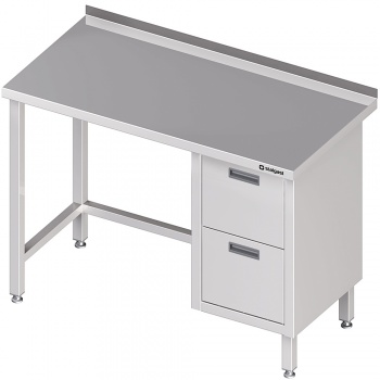 Stół przyścienny z blokiem dwóch szuflad (P) 1600x600x850 STALGAST 980256160
